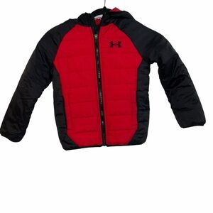 Under Armour Kids ColdGear Puffer Jacket Red Black Size 5